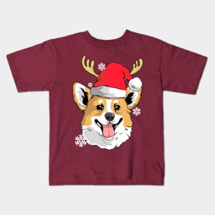 Corgi Christmas Santa Kids T-Shirt